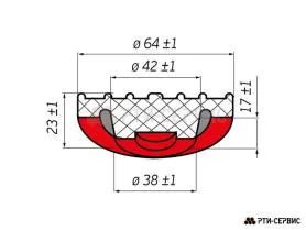 Резиновая накладка для подкатного домкрата ø42 h23 (эконом)