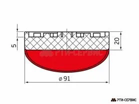 Опора резиновая на домкрат подкатной ø91 h20