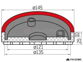 Накладка резиновая для подъемников "Ravaglioli" max