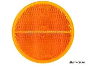 Отражатель ЖЁЛТЫЙ круглый Ø=80mm на подкладке с винтом