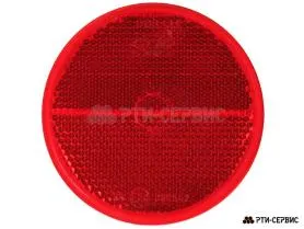 Отражатель КРАСНЫЙ круглый Ø=80mm на подкладке с винтом