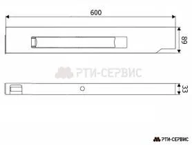 Замок борта алюминиевый 600 мм (правый) с заглушкой (ручка нержавейка) - фото 4